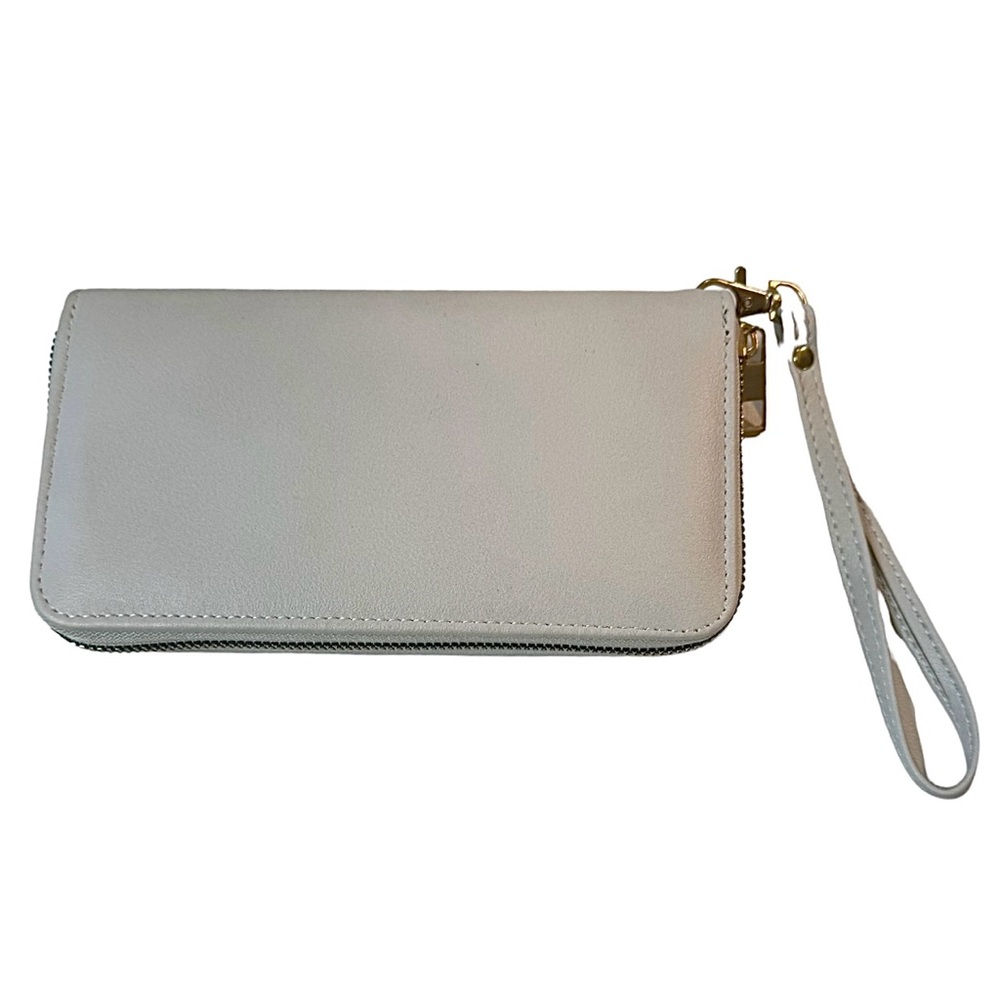 4/$24‎ Light Grey Faux Leather Wristlet Wallet